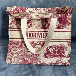 Christian Dior Riviera Red Raffia Beach Tote GWP
